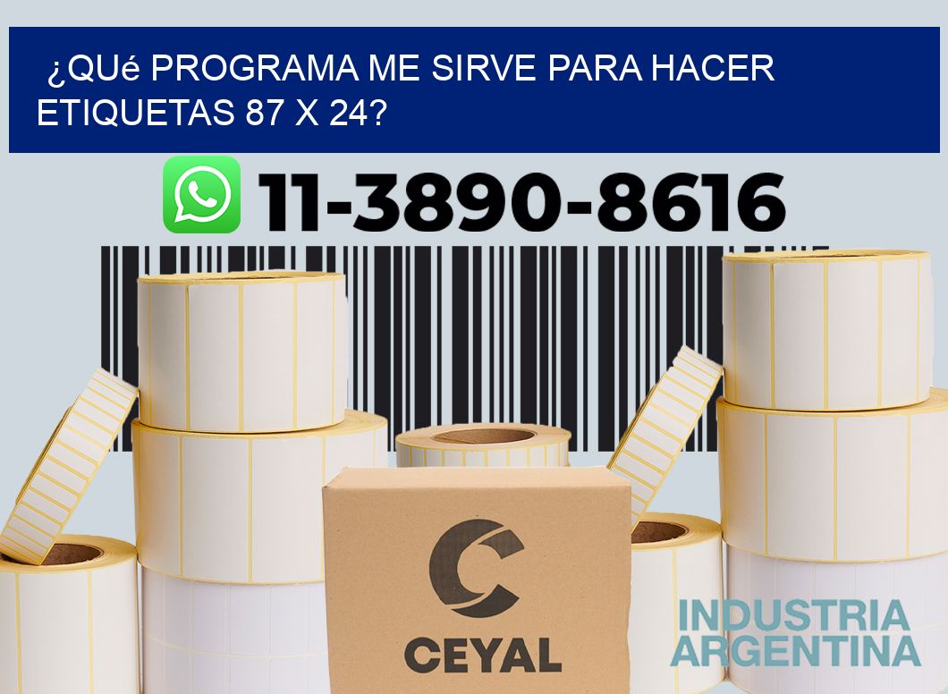 ¿Qué programa me sirve para hacer etiquetas 87 x 24?