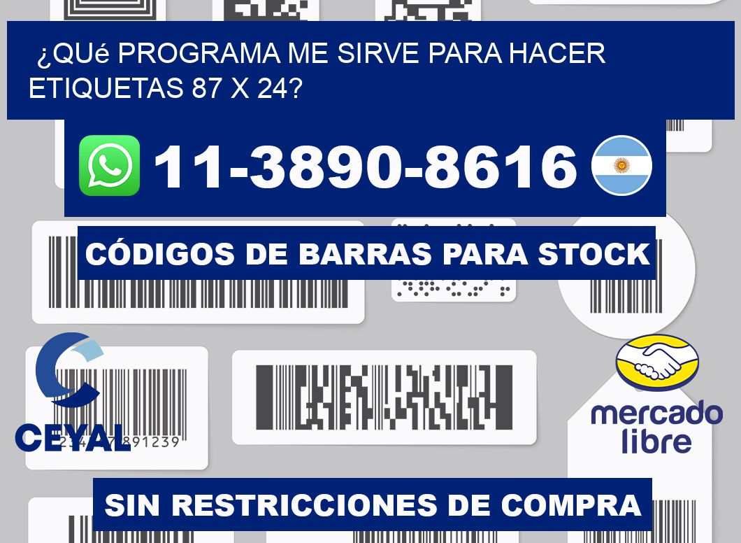 ¿Qué programa me sirve para hacer etiquetas 87 x 24?