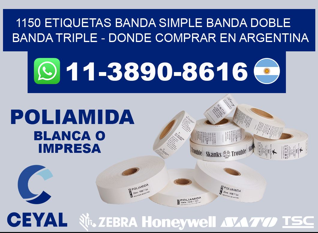1150 etiquetas banda simple banda doble banda triple - Donde Comprar en Argentina