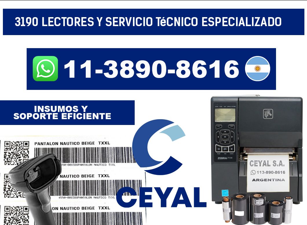 3190 Lectores y Servicio Técnico Especializado