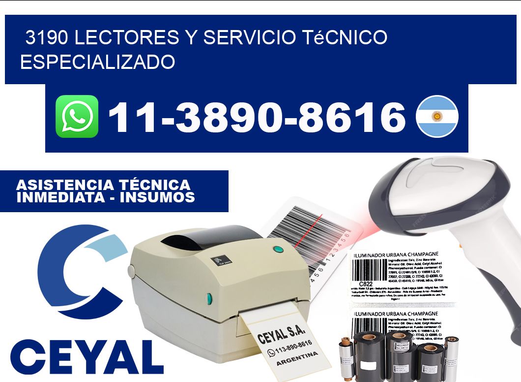 3190 Lectores y Servicio Técnico Especializado