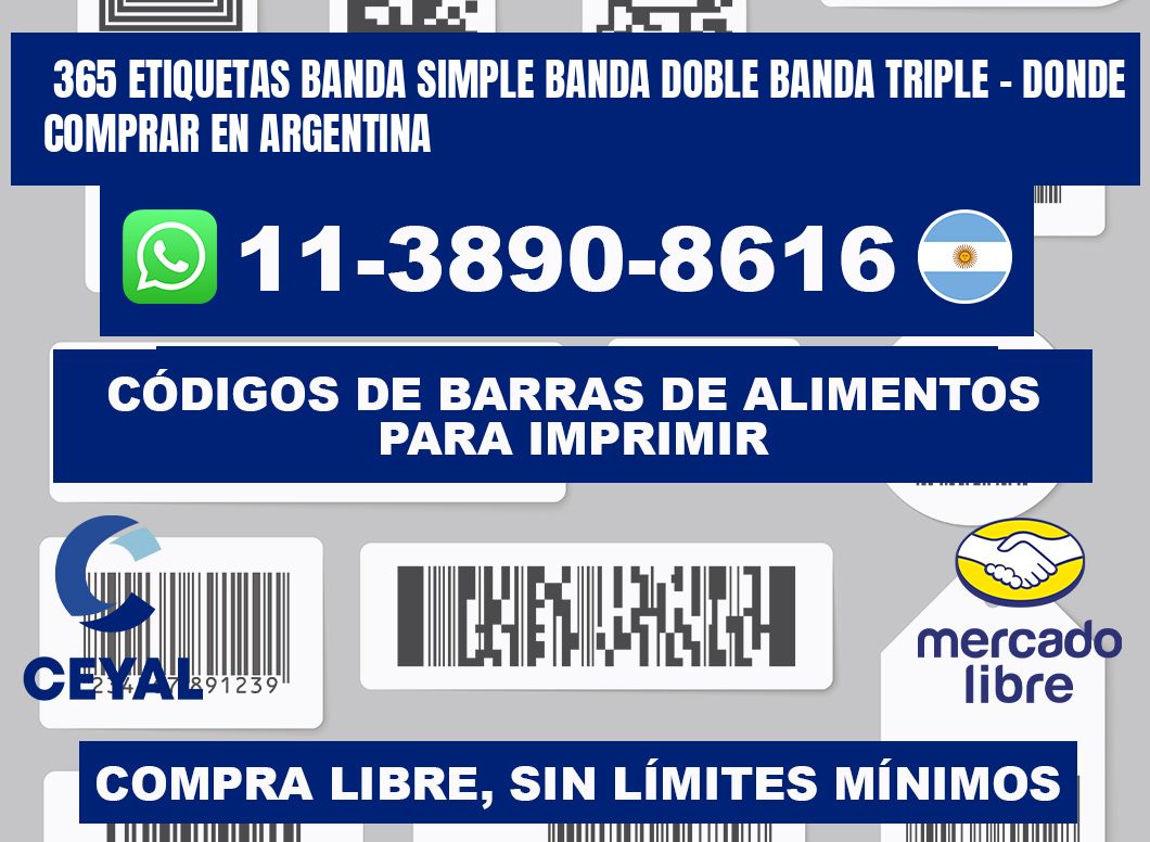 365 etiquetas banda simple banda doble banda triple - Donde Comprar en Argentina