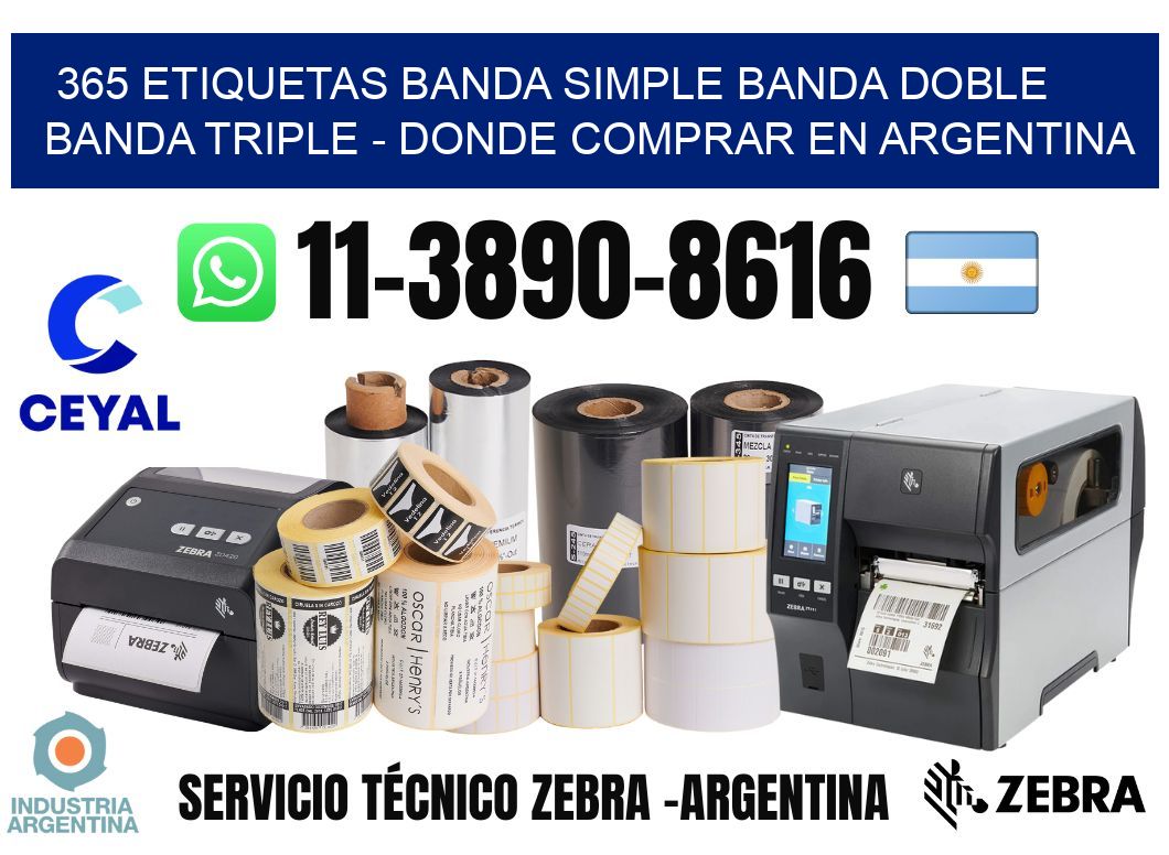 365 etiquetas banda simple banda doble banda triple - Donde Comprar en Argentina