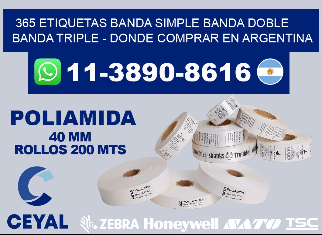 365 etiquetas banda simple banda doble banda triple - Donde Comprar en Argentina