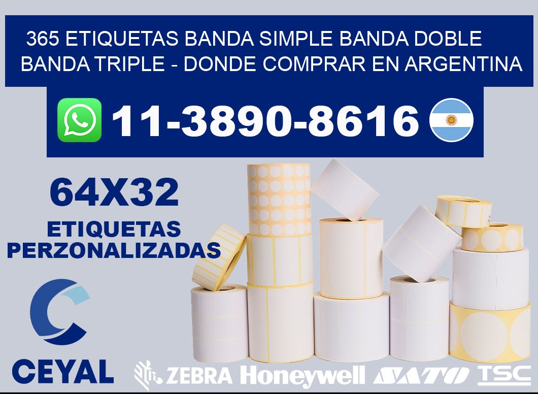 365 etiquetas banda simple banda doble banda triple - Donde Comprar en Argentina