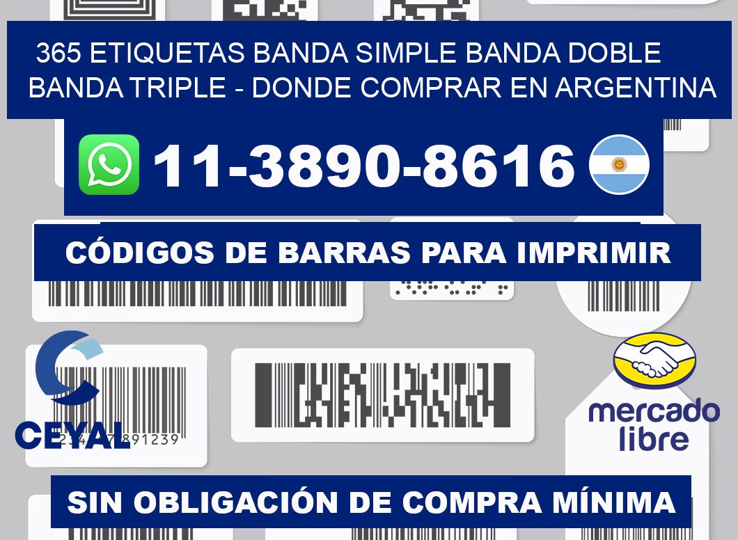 365 etiquetas banda simple banda doble banda triple - Donde Comprar en Argentina