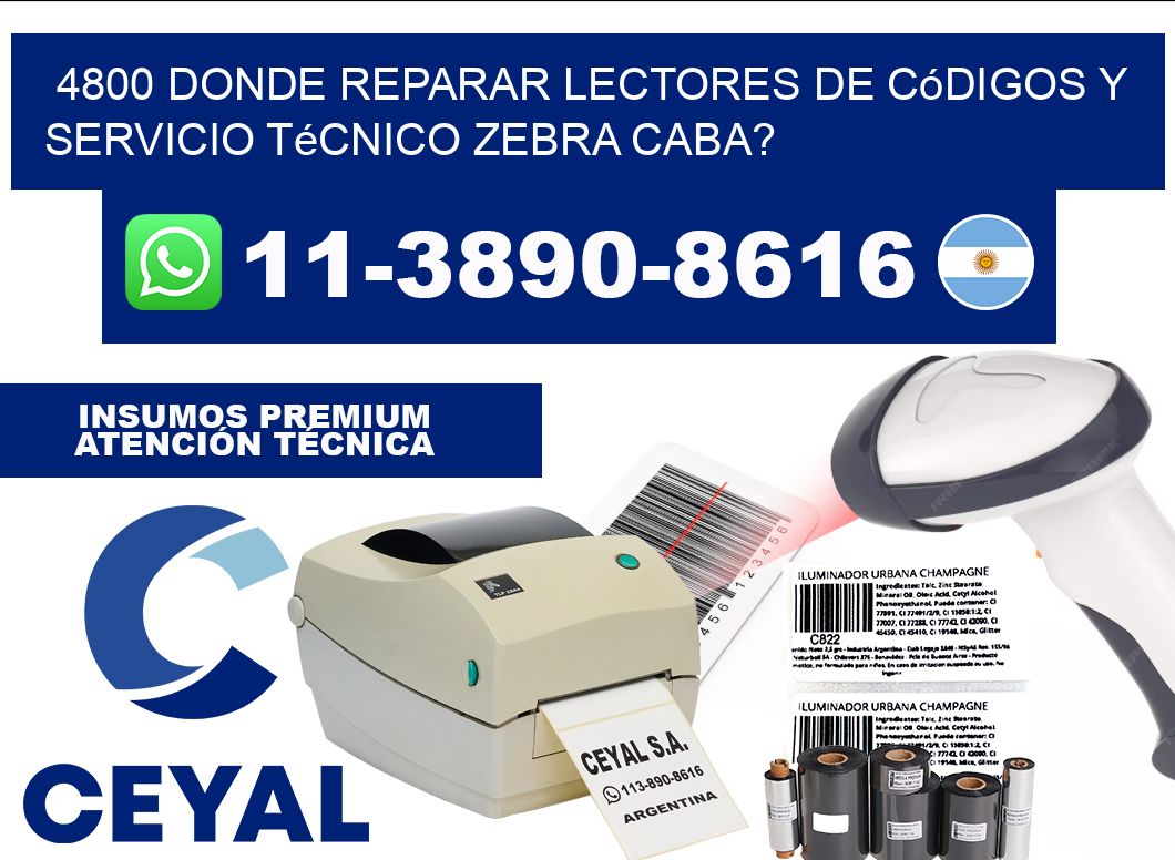 4800 donde reparar Lectores de Códigos y Servicio Técnico zebra Caba?