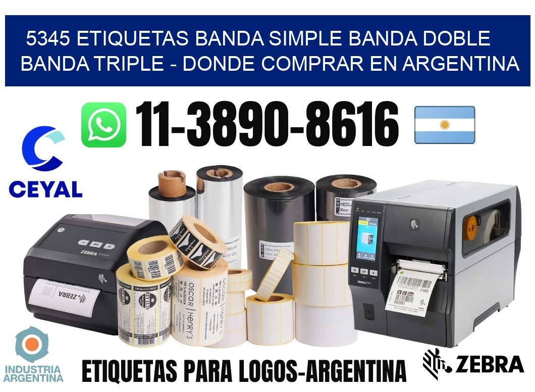 5345 etiquetas banda simple banda doble banda triple - Donde Comprar en Argentina