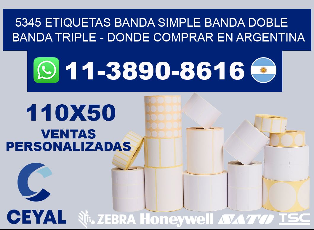 5345 etiquetas banda simple banda doble banda triple - Donde Comprar en Argentina