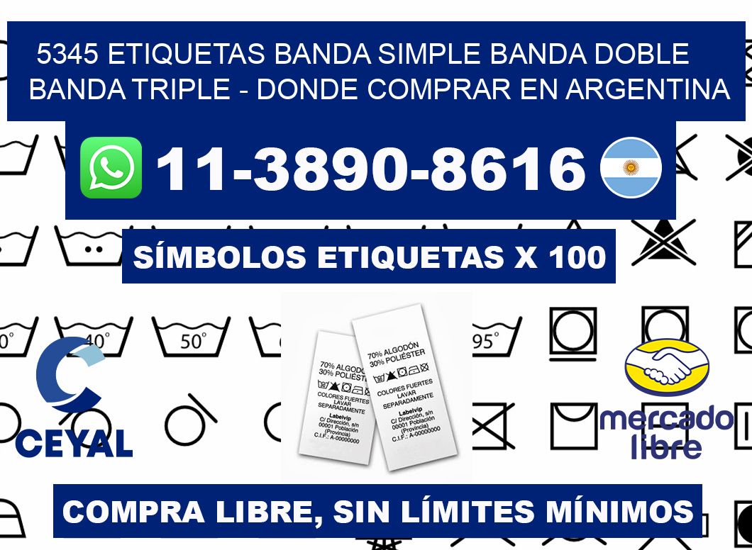 5345 etiquetas banda simple banda doble banda triple - Donde Comprar en Argentina