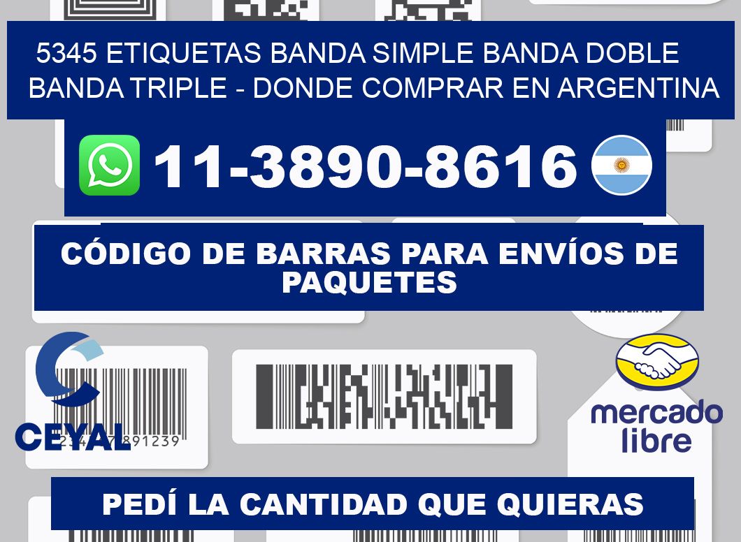 5345 etiquetas banda simple banda doble banda triple - Donde Comprar en Argentina