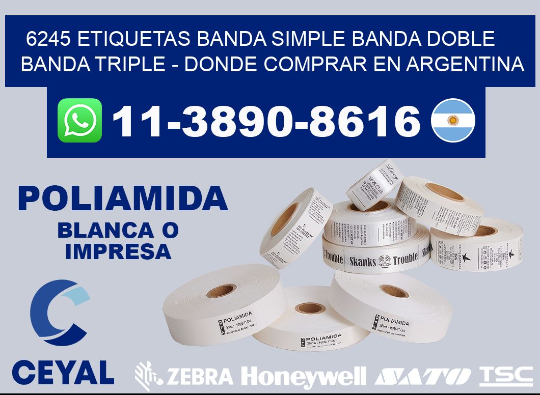 6245 etiquetas banda simple banda doble banda triple - Donde Comprar en Argentina