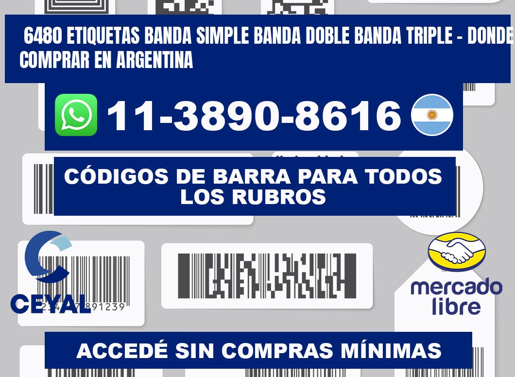 6480 etiquetas banda simple banda doble banda triple - Donde Comprar en Argentina