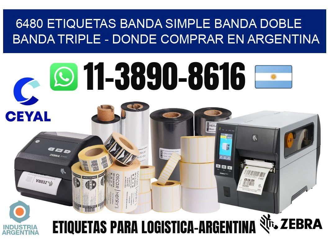 6480 etiquetas banda simple banda doble banda triple - Donde Comprar en Argentina