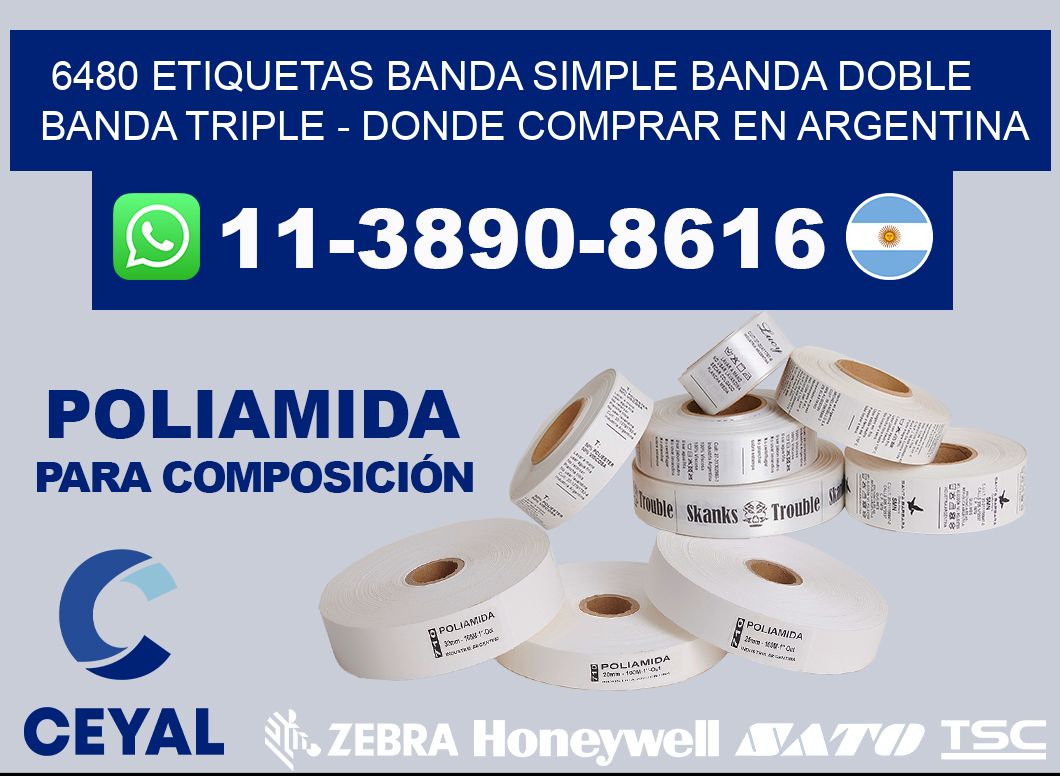 6480 etiquetas banda simple banda doble banda triple - Donde Comprar en Argentina