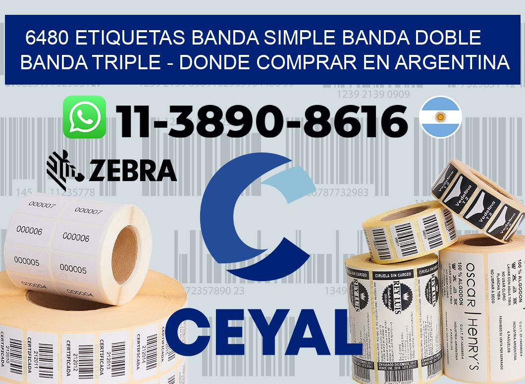 6480 etiquetas banda simple banda doble banda triple - Donde Comprar en Argentina