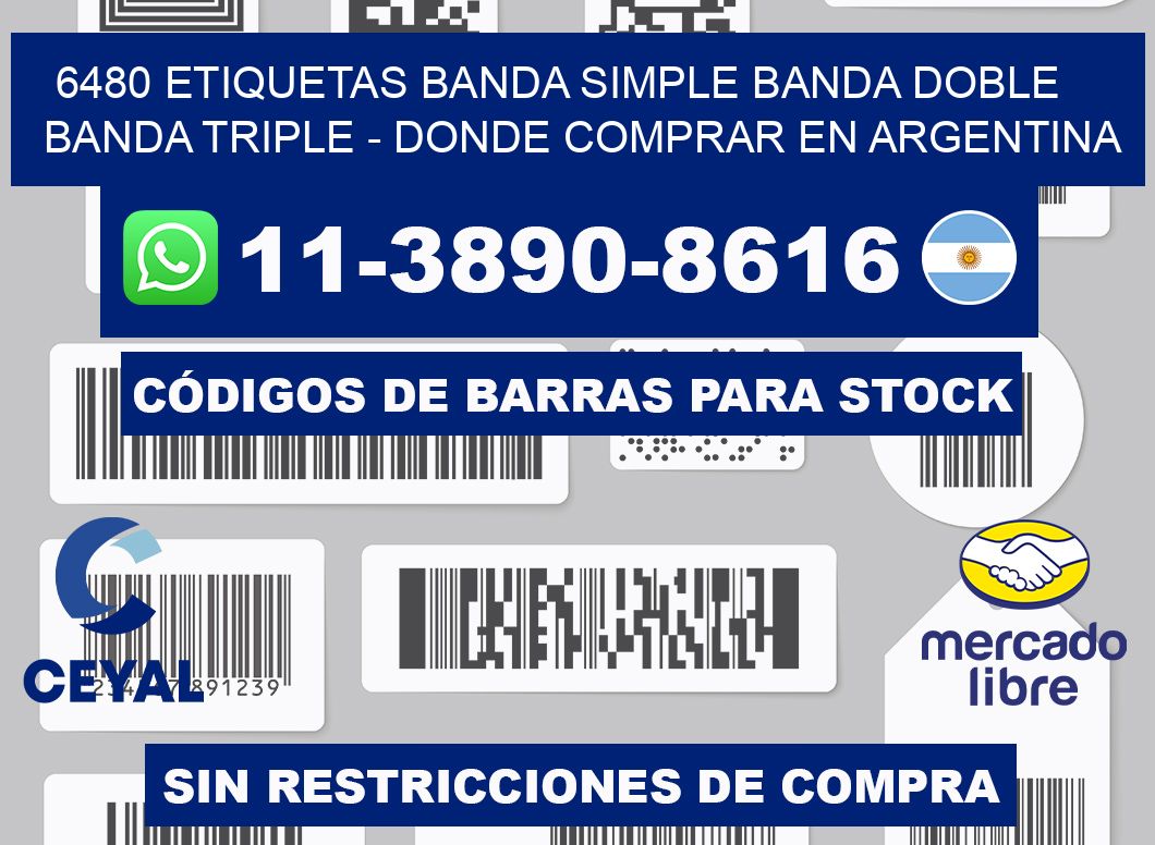 6480 etiquetas banda simple banda doble banda triple - Donde Comprar en Argentina