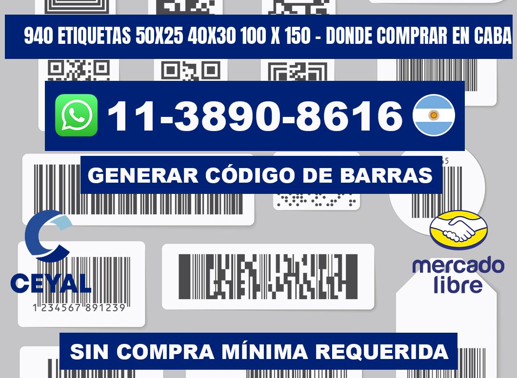940 etiquetas 50x25 40x30 100 x 150 - Donde Comprar en Caba