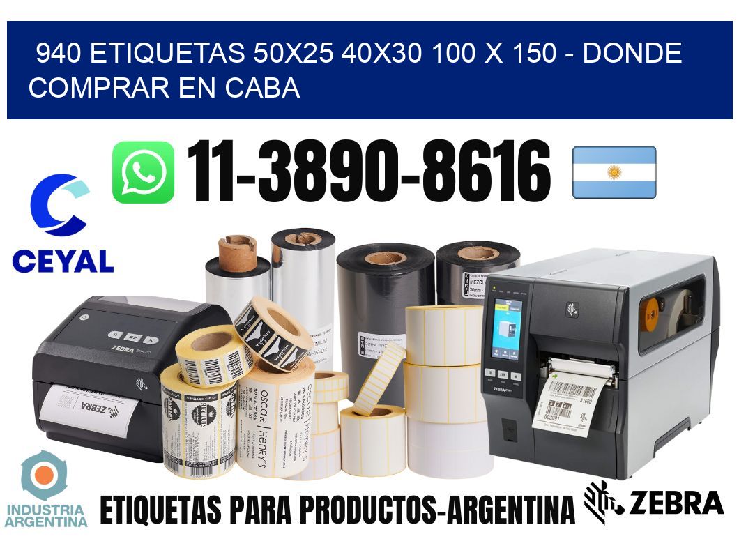 940 etiquetas 50x25 40x30 100 x 150 - Donde Comprar en Caba