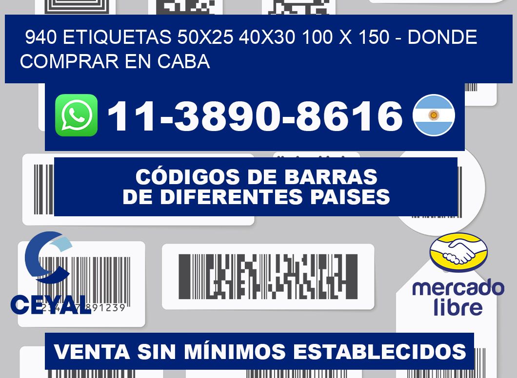 940 etiquetas 50x25 40x30 100 x 150 - Donde Comprar en Caba