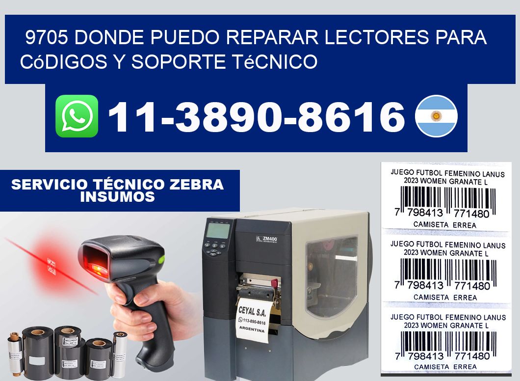 9705 donde puedo reparar Lectores para códigos y Soporte Técnico
