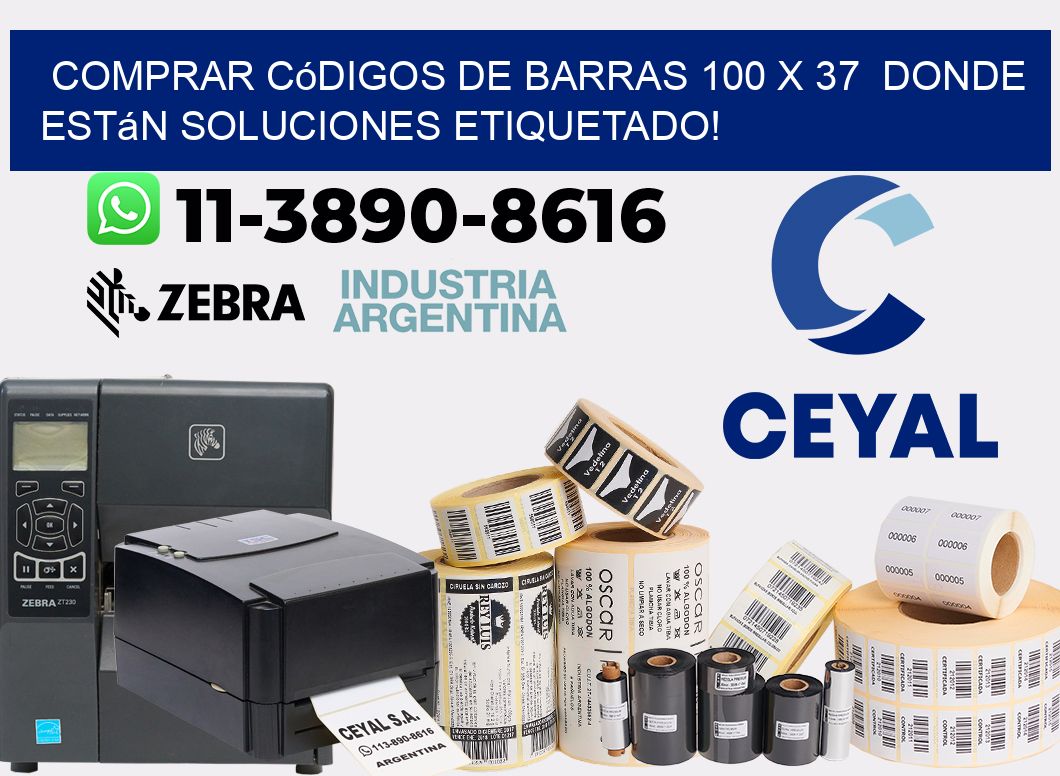 Comprar códigos de barras 100 x 37  donde están soluciones etiquetado!