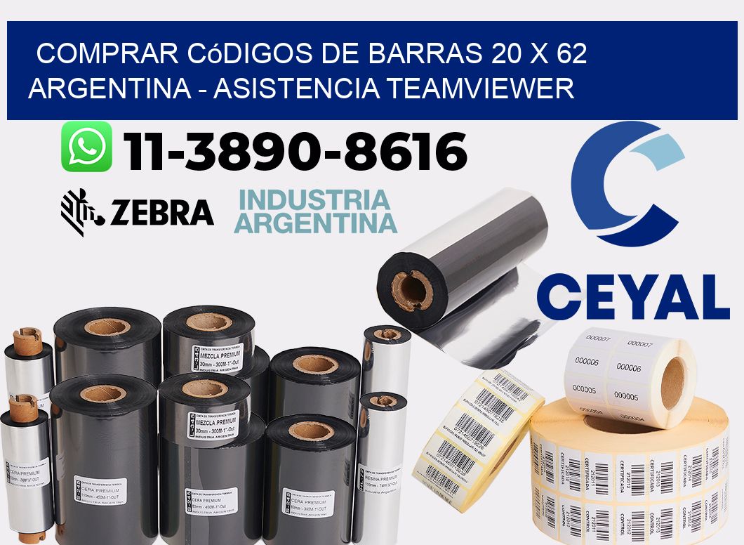 Comprar códigos de barras 20 x 62 argentina - asistencia teamviewer