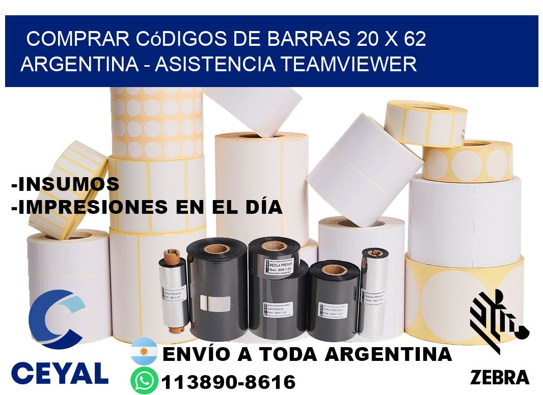 Comprar códigos de barras 20 x 62 argentina - asistencia teamviewer