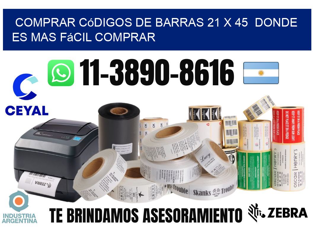 Comprar códigos de barras 21 x 45  Donde es mas fácil comprar