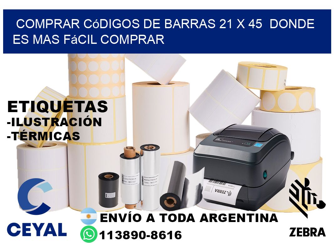 Comprar códigos de barras 21 x 45  Donde es mas fácil comprar