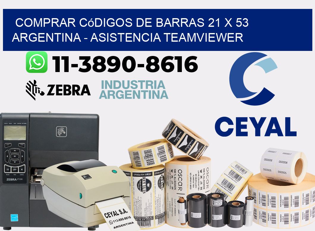 Comprar códigos de barras 21 x 53 argentina - asistencia teamviewer