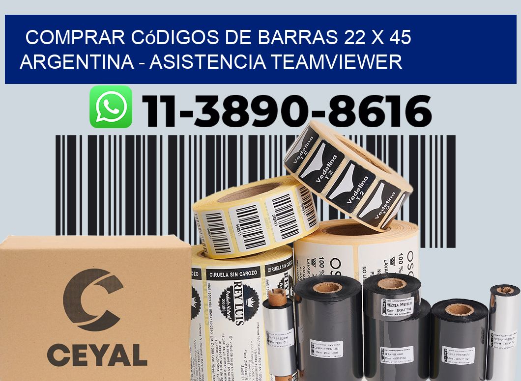 Comprar códigos de barras 22 x 45 argentina - asistencia teamviewer