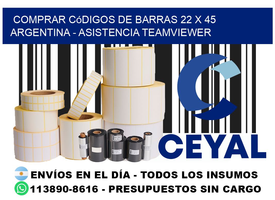 Comprar códigos de barras 22 x 45 argentina - asistencia teamviewer