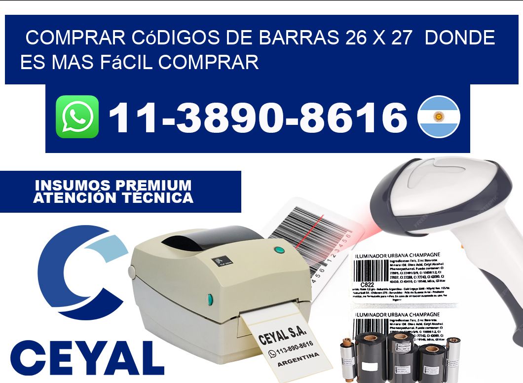 Comprar códigos de barras 26 x 27 Donde es mas fácil comprar