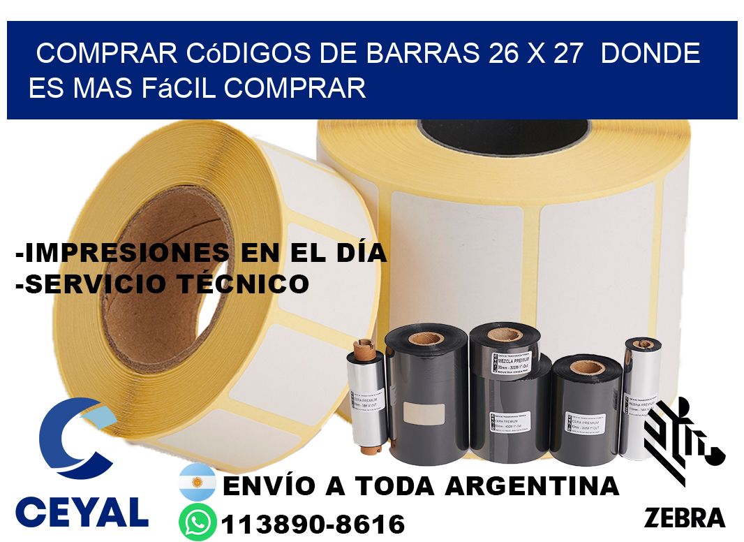 Comprar códigos de barras 26 x 27 Donde es mas fácil comprar