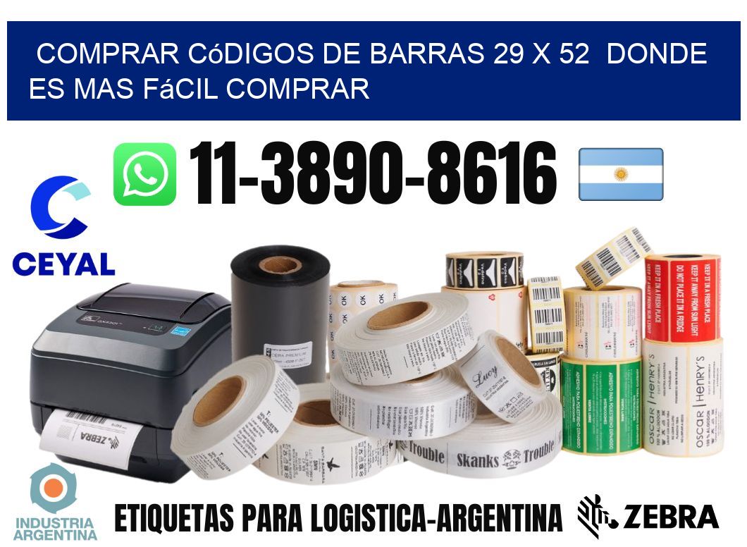 Comprar códigos de barras 29 x 52  Donde es mas fácil comprar
