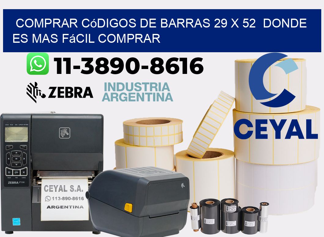 Comprar códigos de barras 29 x 52  Donde es mas fácil comprar