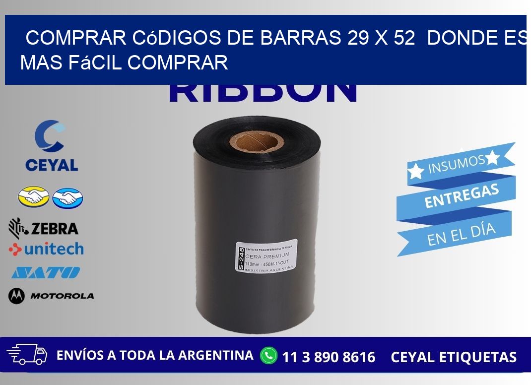 Comprar códigos de barras 29 x 52  Donde es mas fácil comprar