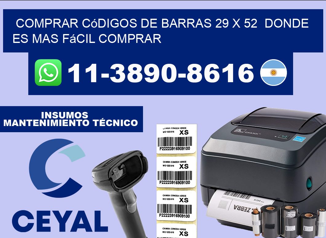 Comprar códigos de barras 29 x 52  Donde es mas fácil comprar