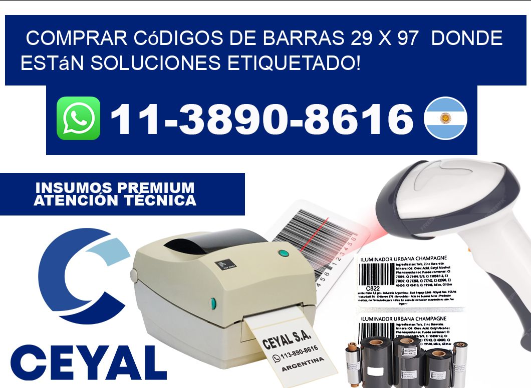 Comprar códigos de barras 29 x 97  donde están soluciones etiquetado!