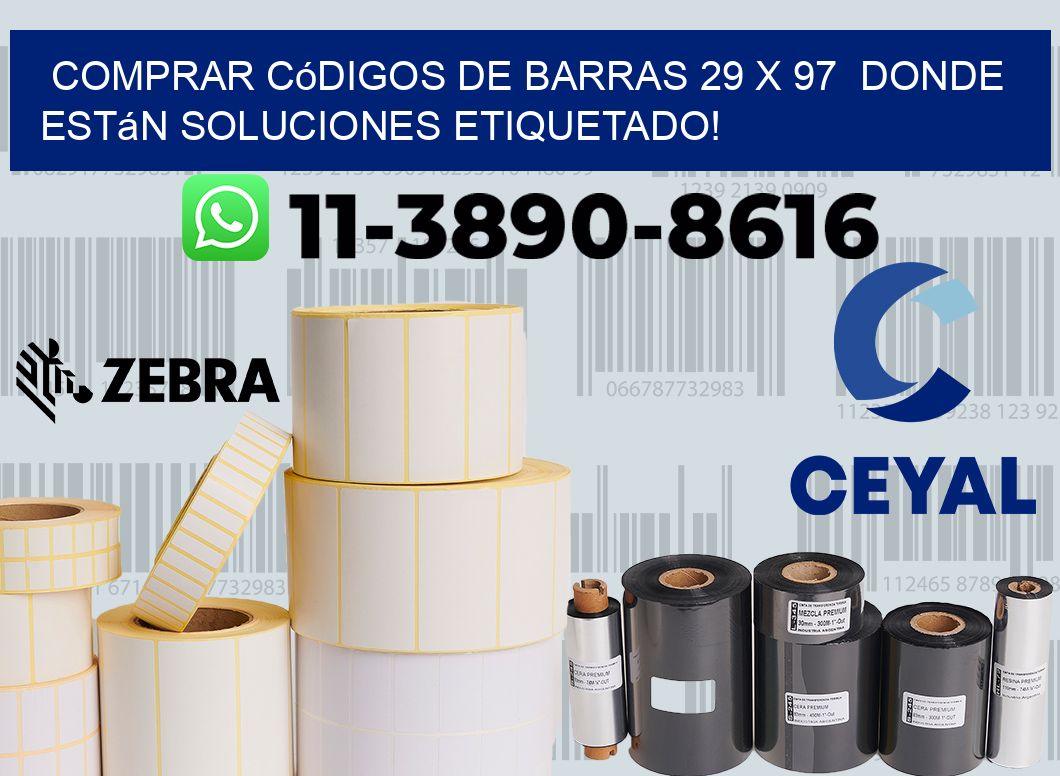 Comprar códigos de barras 29 x 97  donde están soluciones etiquetado!