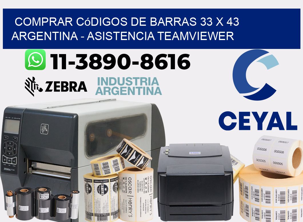 Comprar códigos de barras 33 x 43 argentina - asistencia teamviewer