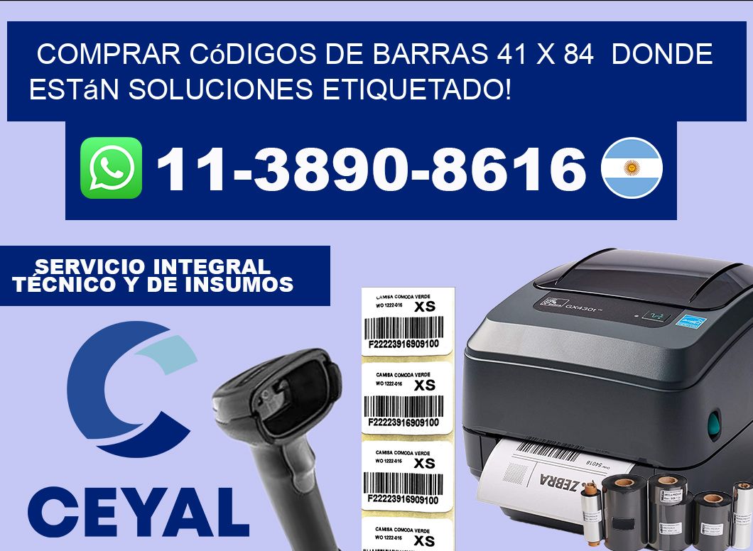 Comprar códigos de barras 41 x 84  donde están soluciones etiquetado!