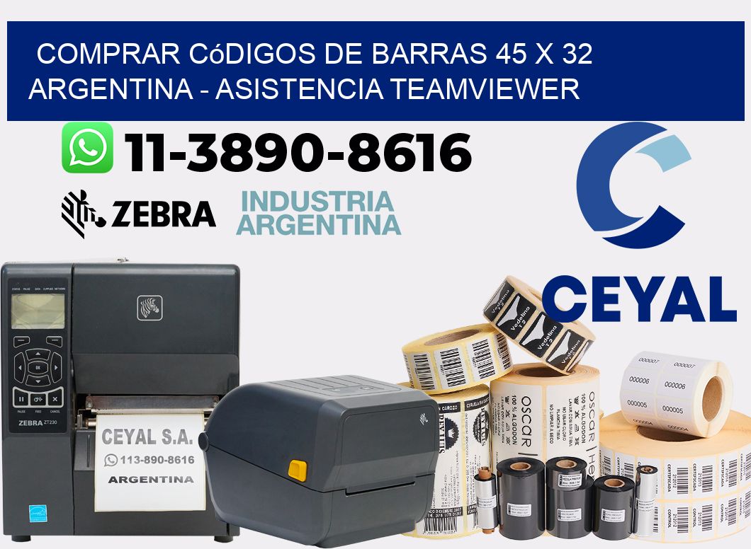 Comprar códigos de barras 45 x 32 argentina - asistencia teamviewer