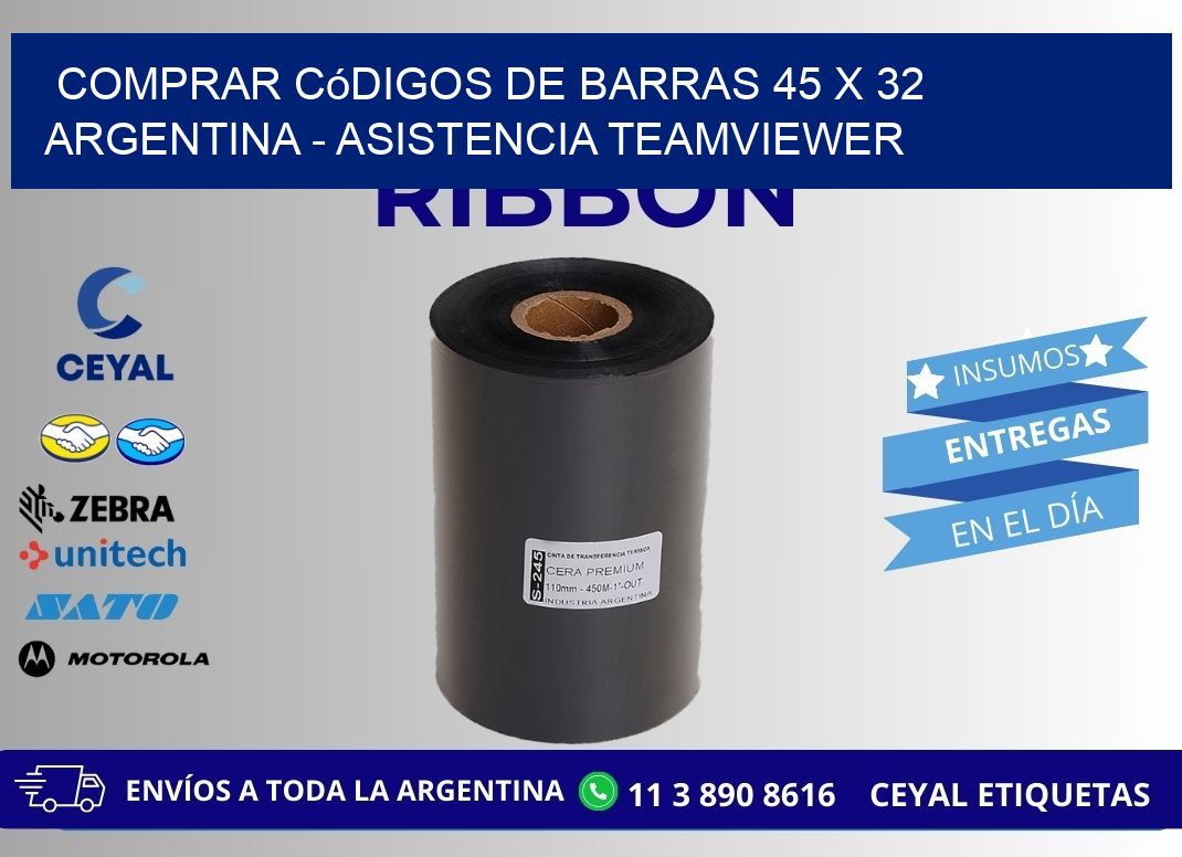 Comprar códigos de barras 45 x 32 argentina - asistencia teamviewer