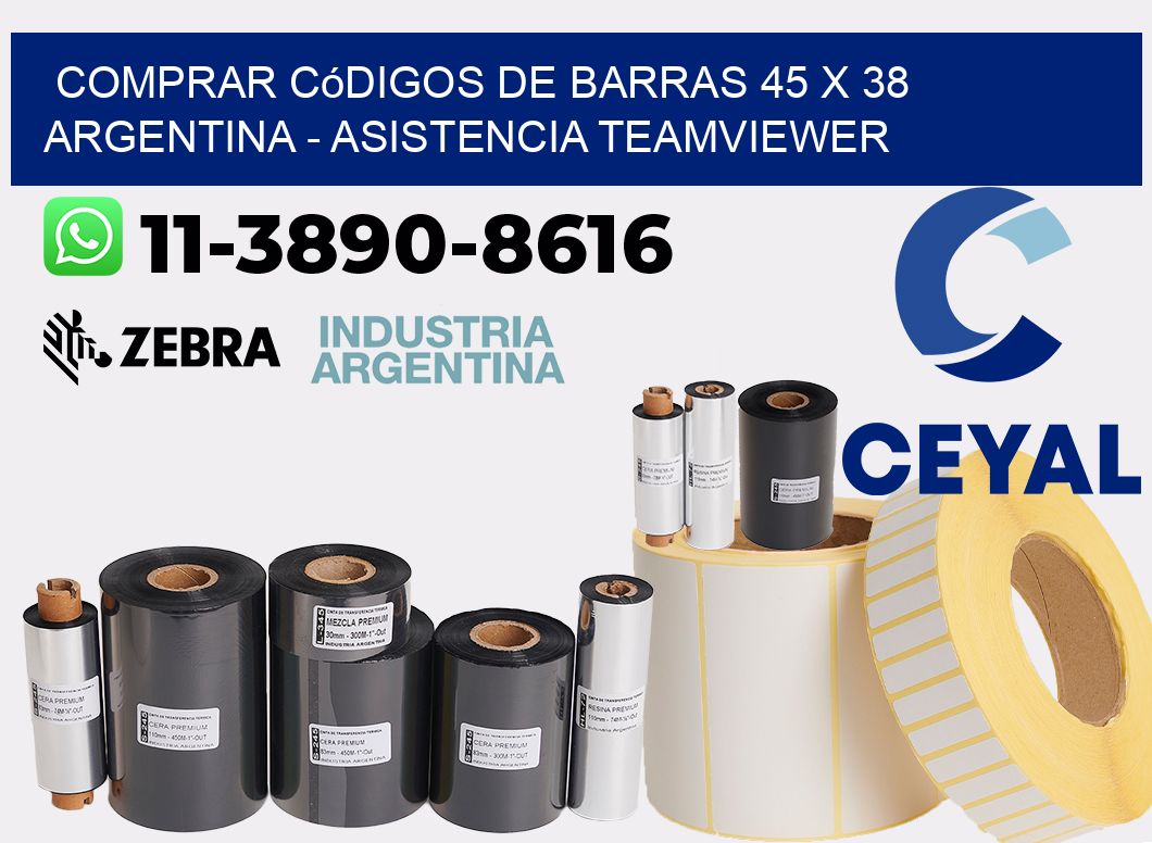 Comprar códigos de barras 45 x 38 argentina - asistencia teamviewer