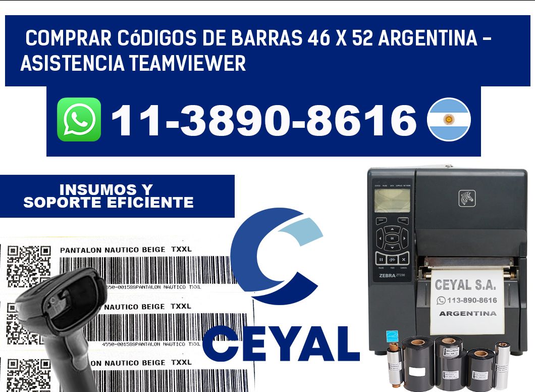 Comprar códigos de barras 46 x 52 argentina - asistencia teamviewer