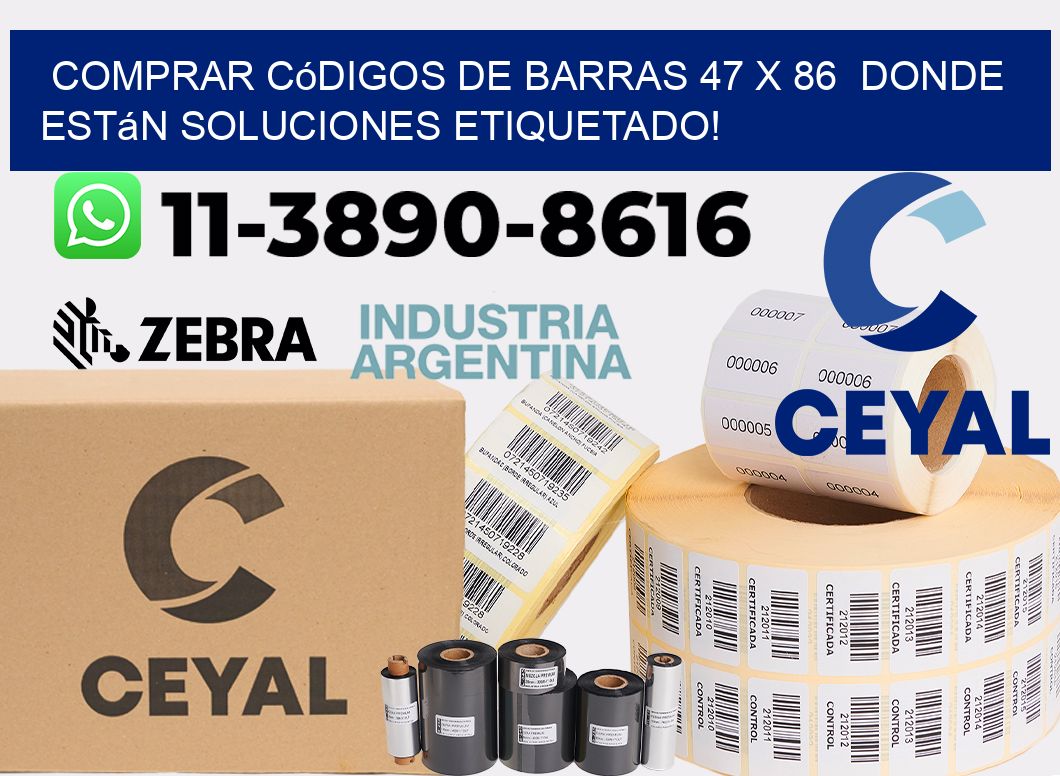Comprar códigos de barras 47 x 86 donde están soluciones etiquetado!