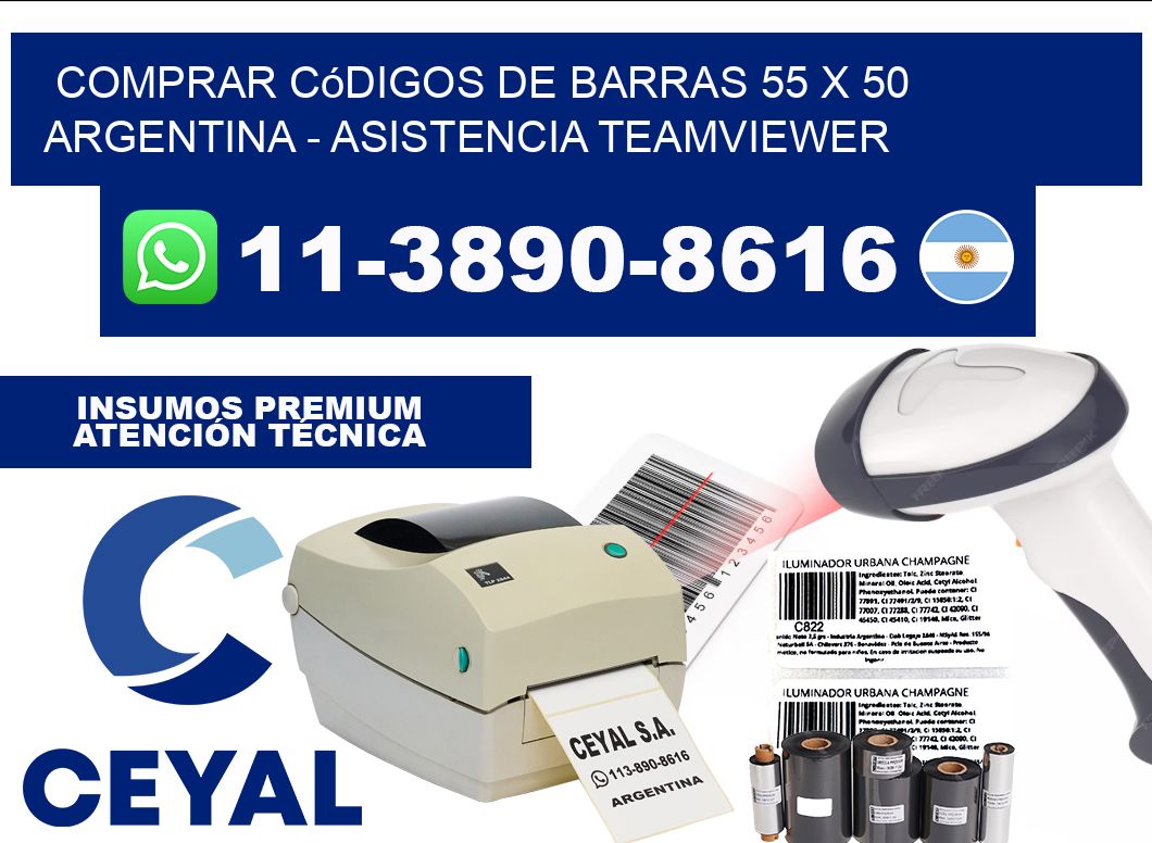 Comprar códigos de barras 55 x 50 argentina - asistencia teamviewer