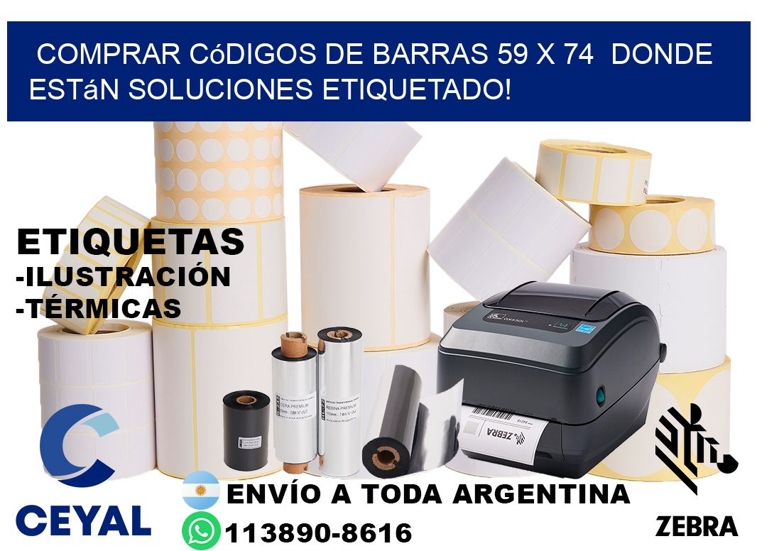 Comprar códigos de barras 59 x 74  donde están soluciones etiquetado!